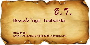Bozsányi Teobalda névjegykártya